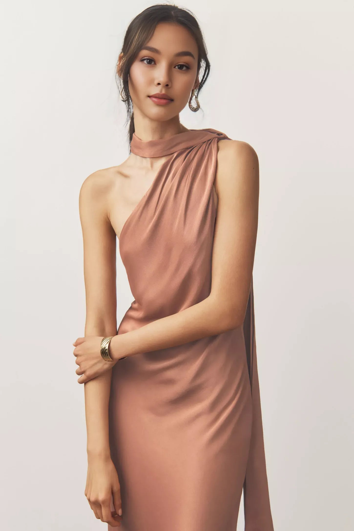Robe Weitese asymétrique en satin, robe mi-longue, sans manches, tube droit, dos nu, robe de bal